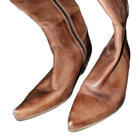 Brown Italian leather mid calf boots - Picture 8 of 11
